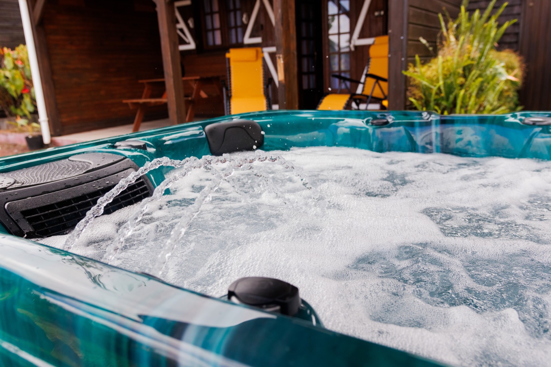 Spa du gîte en soirée